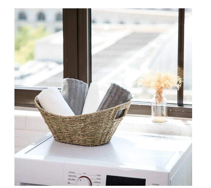 Oval Natural Seagrass Storage Basket with Cut-Out Handles gallery