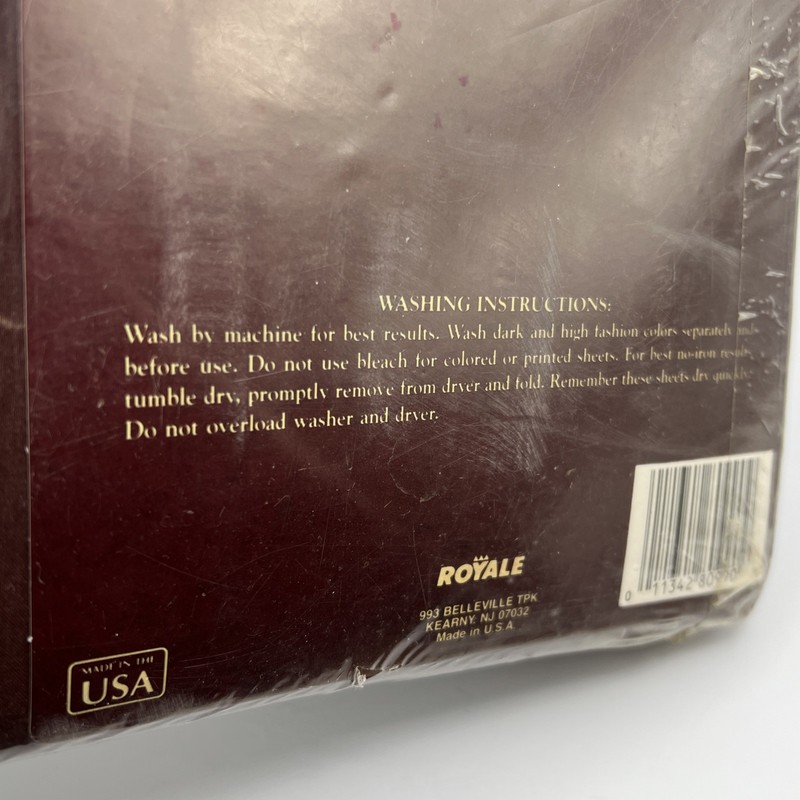 Royale Gold Collection Twin Sheet Set Pillowcase Wine Floral Ruffle gallery