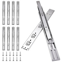 10 inch Drawer Slides 4 Pairs (8pcs) Soft Self Close 10inch-250mm, Silver