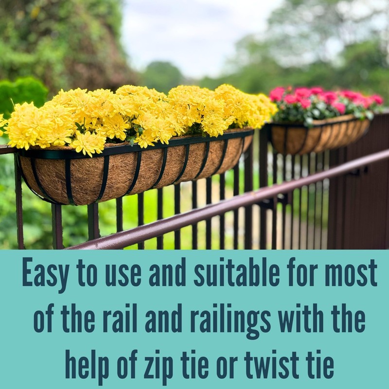 LaLaGreen Deck Railing Planter Box - 2 Pack, 36 Inch Large Wall Planters for ... gallery