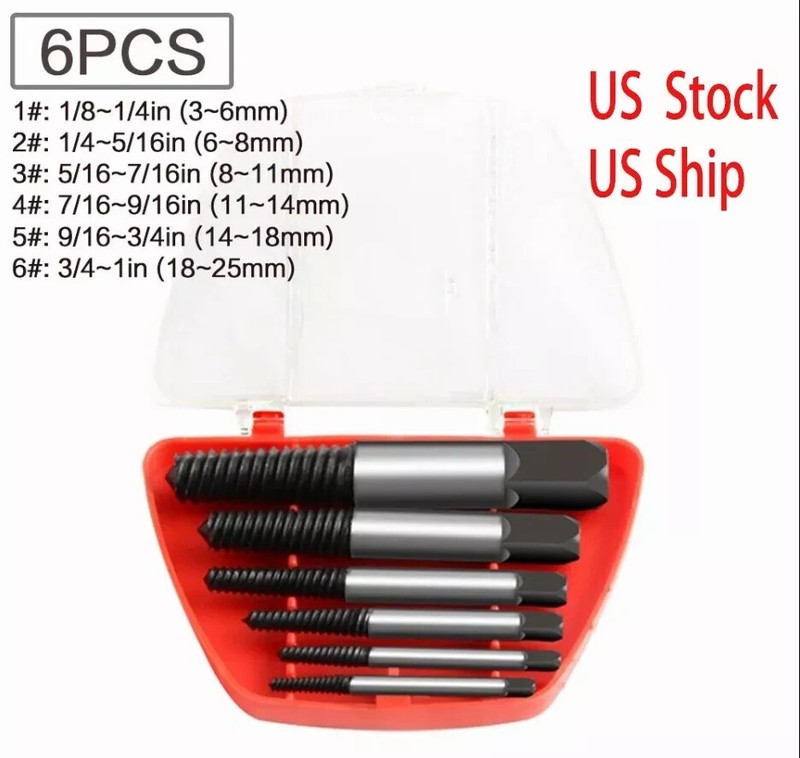 New6Pcs Screw Extractor Set Hex Head Multi-Spline Easy Out Bolt Extractor Set gallery