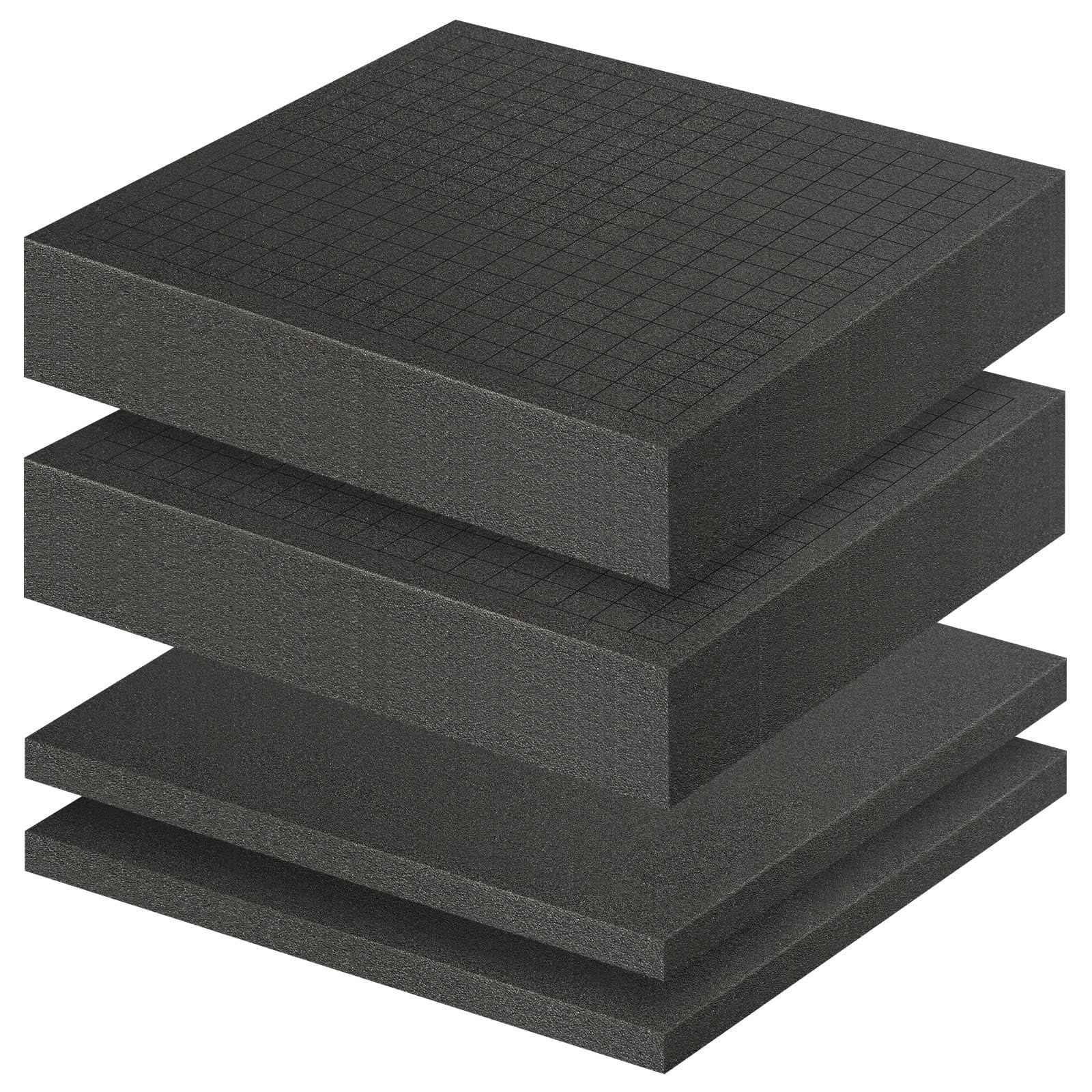 Polyurethane Foam Sheet Pick Apart Pads 12x12x2 And 12x12x0.4 In Black 4 PCS gallery
