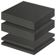 Polyurethane Foam Sheet Pick Apart Pads 12x12x2 And 12x12x0.4 In Black 4 PCS