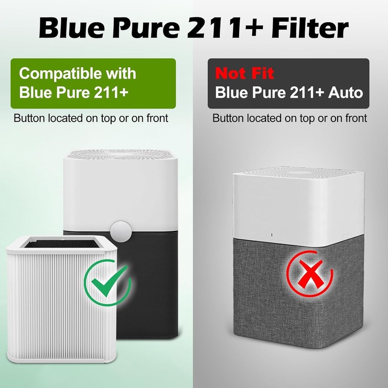 2 Pack 211+ Replacement Filter For Blue Pure 211+ Air Purifier H13 HEPA Carbon gallery