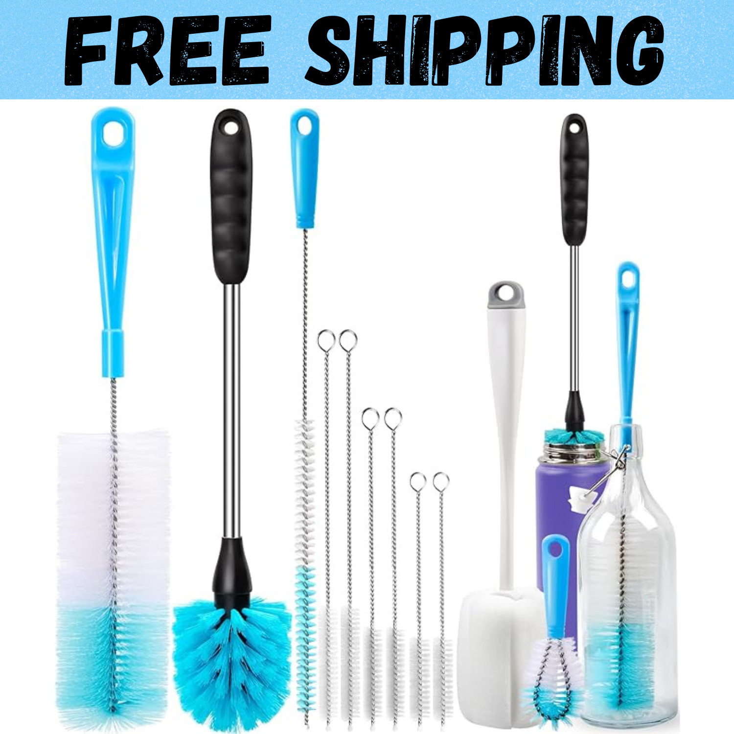 9PCS Bottle Brush Pipe Cleaning Kit Bong Brushes Water Bubbler Hose Tips Cleaner gallery