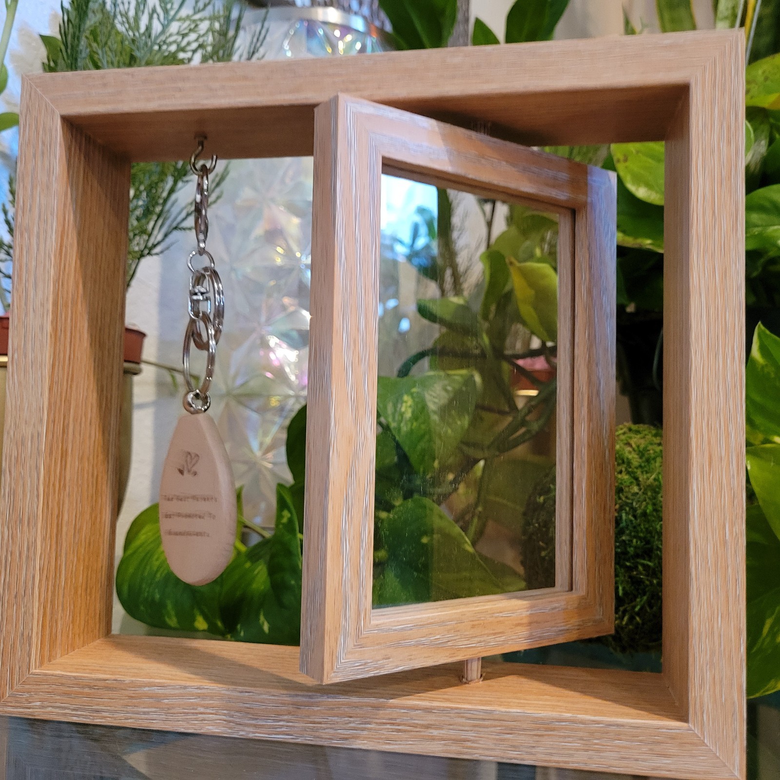 Wood Photo Frame Keychain Gift Set Grandparents Picture Grandchildren Display gallery