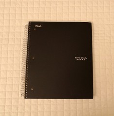 Five Star 3 Subject Notebook Black College Ruled Spiral Bound
