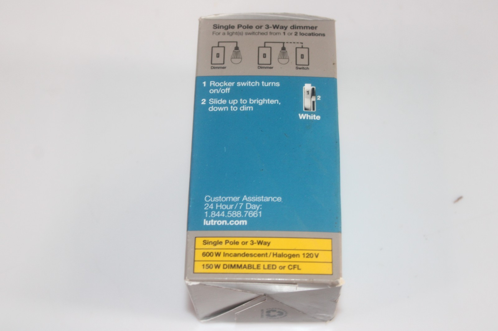 Lutron TGCL-153PR-WH Toggle Dimmer Switch - White (NEW) gallery
