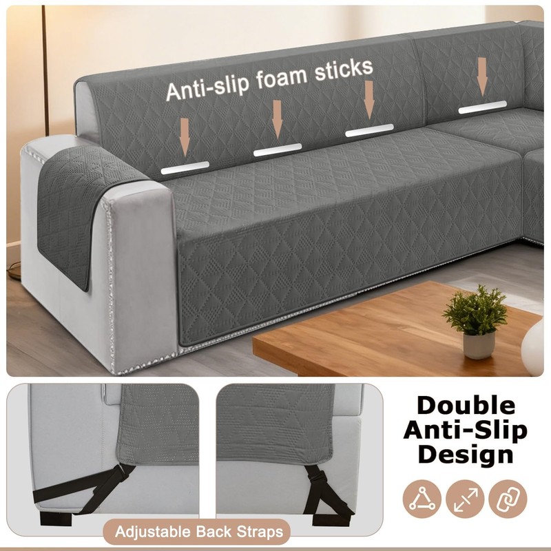 Corner Sectional Couch Covers L Shape Sofa Covers Washable Reversible Couch C... gallery