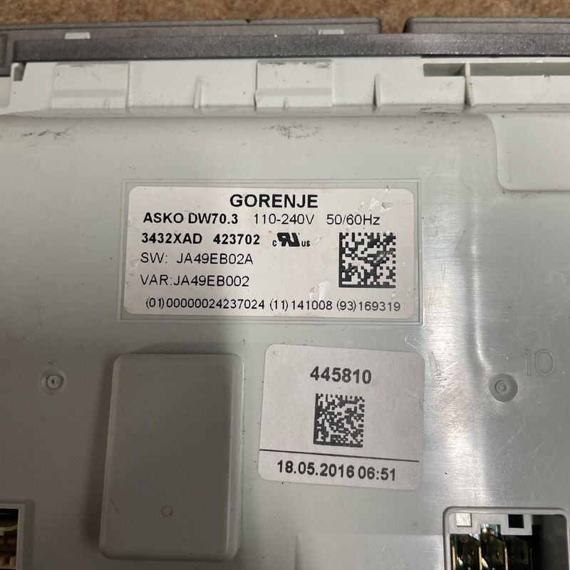 Asko dishwasher control unit main board 8078022-01 3432XAD |KM846 gallery