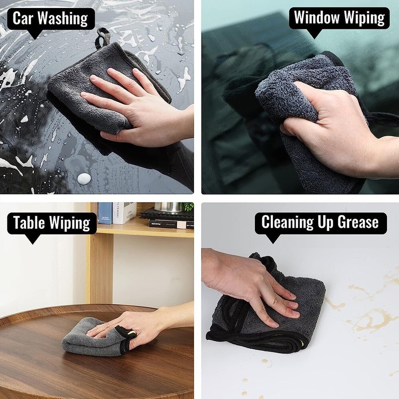 4x Microfiber Cleaning Cloth Extra Thick Rag Car Wash Polishing Detailing Towel gallery