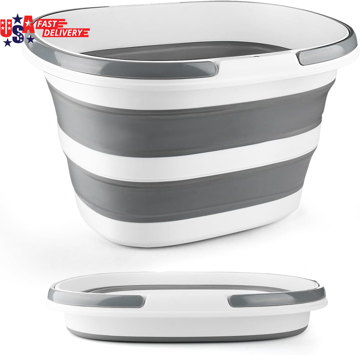 Collapsible Mop Bucket with Handle for Cleaning, 16L(4.2 Gallon) Silicone Square gallery
