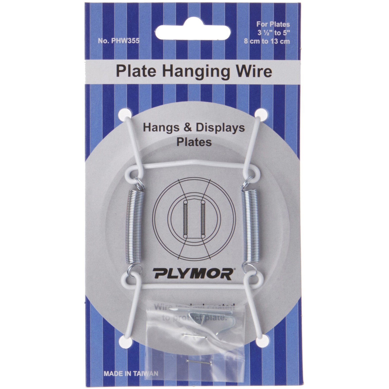 Plymor White Vinyl Finish Wall Mountable Plate Hanger (For Plates 3.5" - 5") gallery