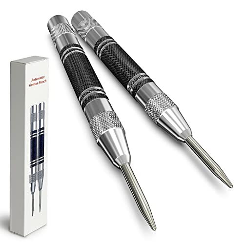 2 Pack Automatic Center Punch, 5 inch Heavy Duty Steel Spring Loaded Center H... gallery
