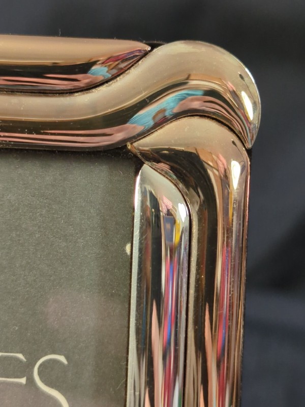 Silverplated Gold Tint Solid Brass Frame Polished Lacquer 3.5"X5” Ornate Unique gallery