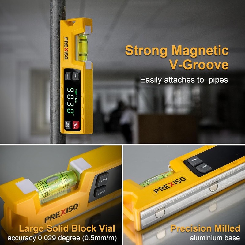 Magnetic Digital Level Digital Protractor 7" Angle Finder 0-90° 0-180° w/Bubbles gallery