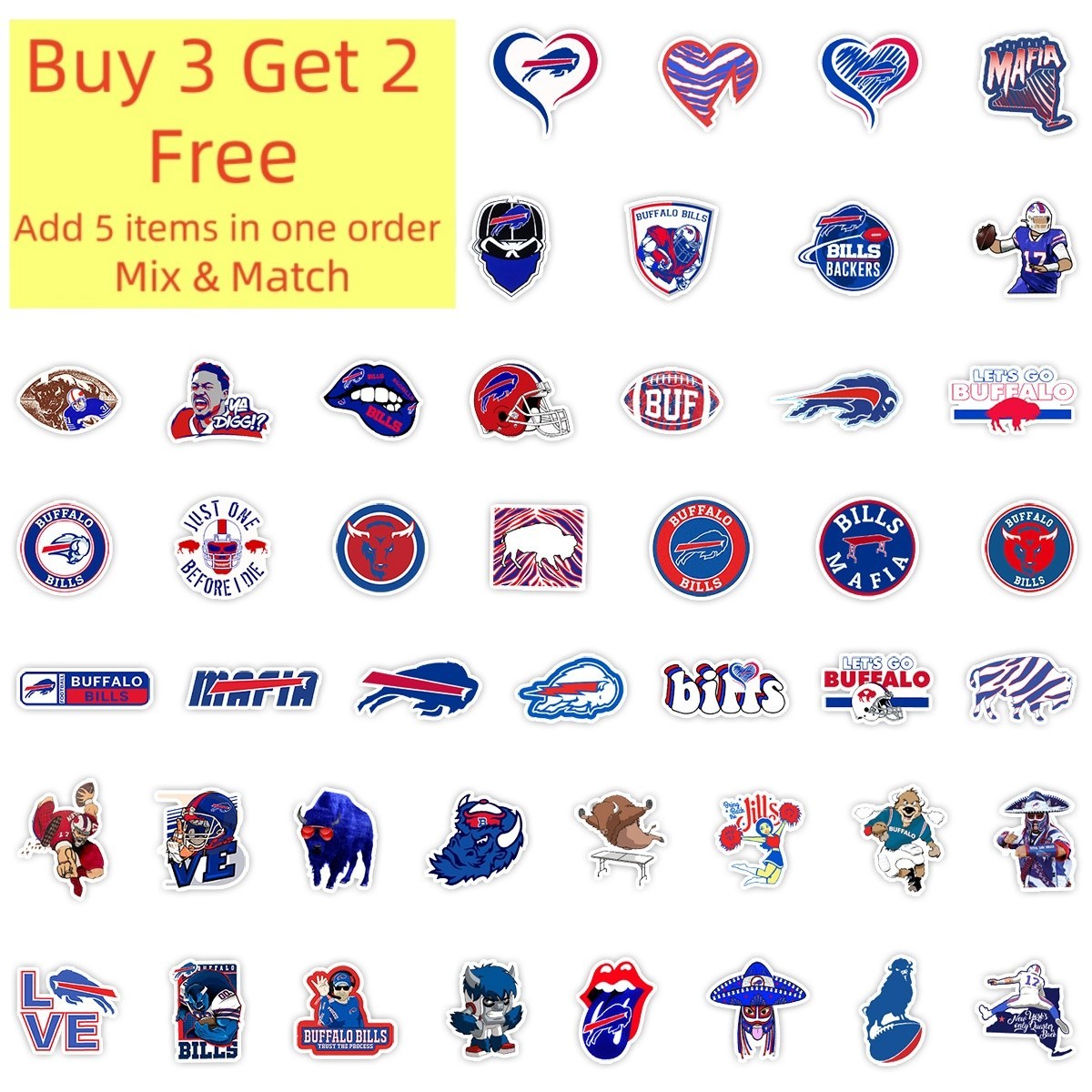 50-pcs/Set Waterproof Vinyl Stickers — 32 NFL Teams Football - Buy 3 get 2 free gallery
