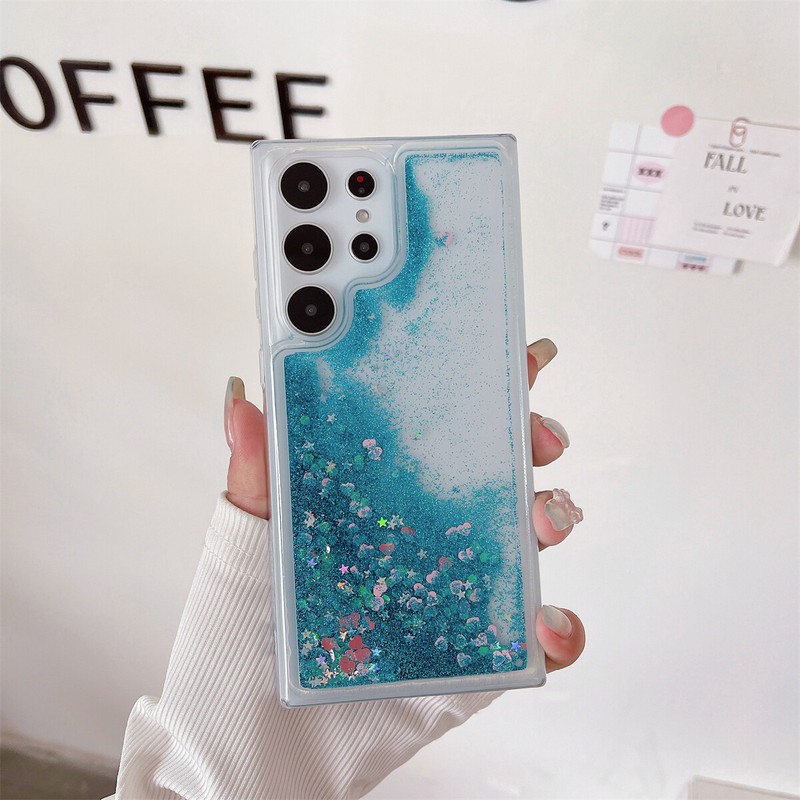Shockproof Case For Samsung Galaxy S23 S22 S21 S24 S25 Liquid Glitter Soft Cover gallery