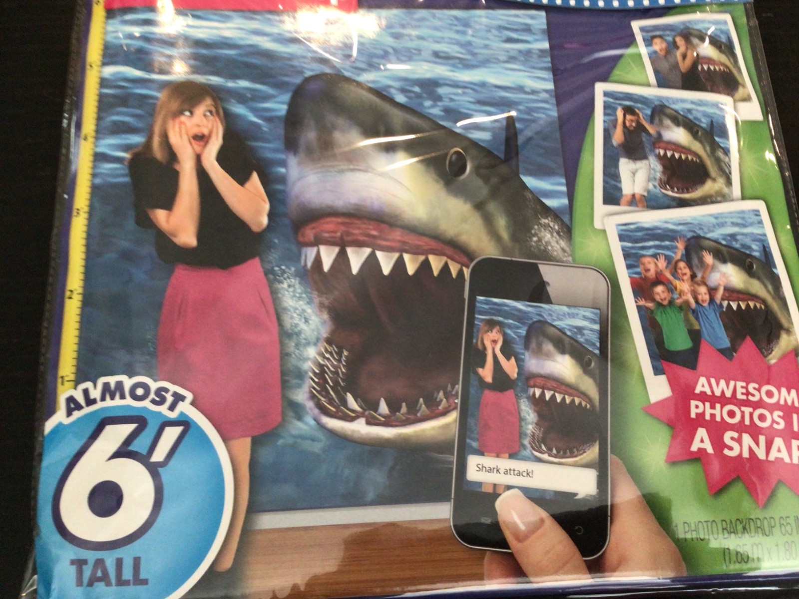 6 Foot Shark Jaws Like Photo Backdrop Large Party Decor Birthday New gallery