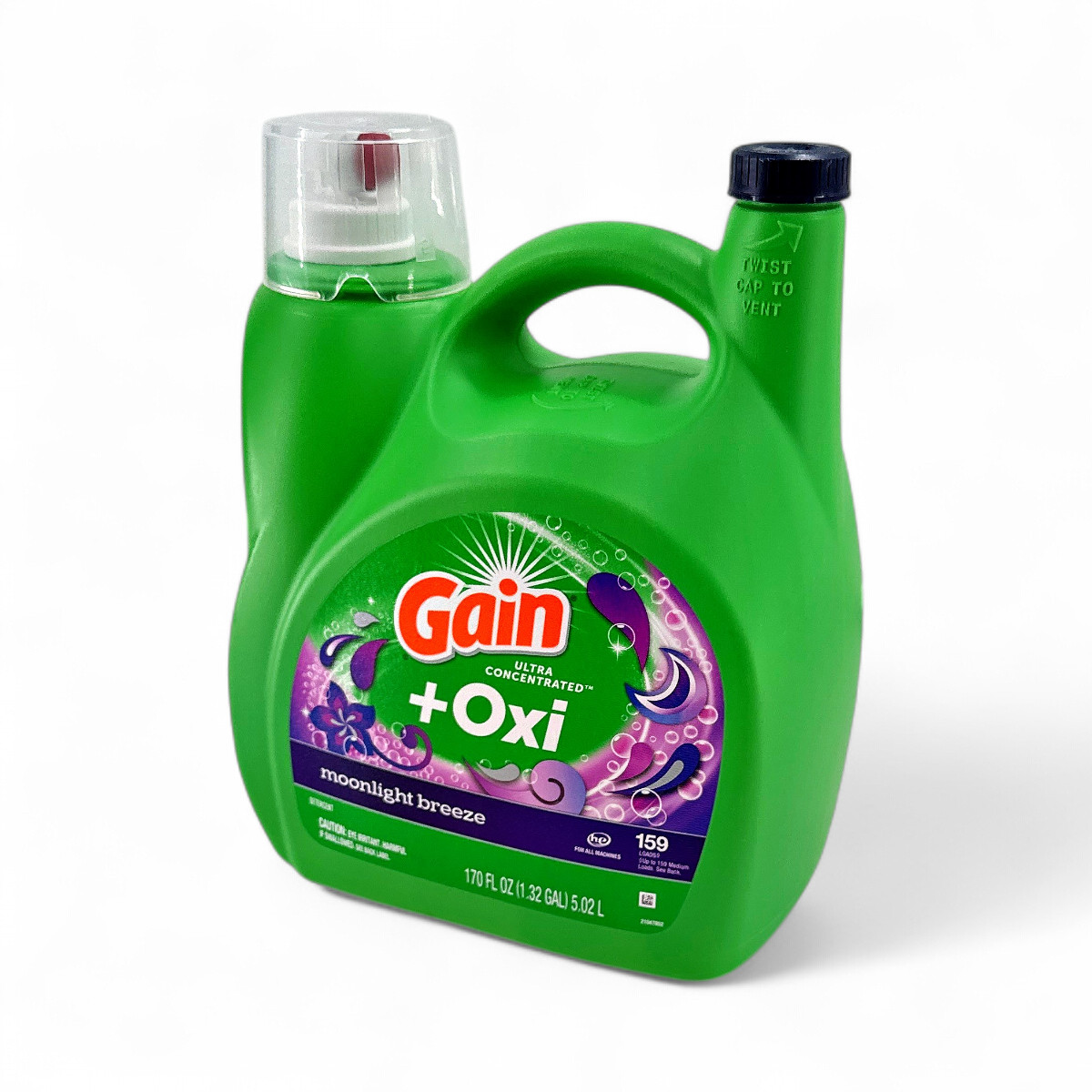 Gain + Oxi Liquid Laundry Detergent Moonlight Breeze 159 Loads, 170 fl oz gallery