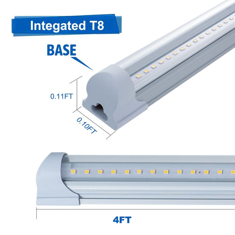 4FT 8 Pack LED Shop Light T8 Linkable Ceiling Fixture 24W Daylight 6000K Clear gallery