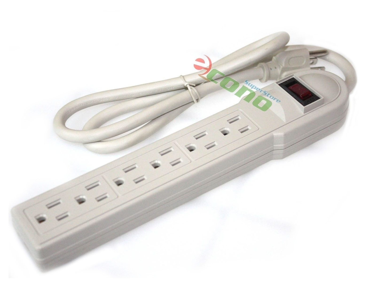 3FT 6 Outlet Power Strip Surge Protector AC125V 15A 60hz Plug AC Wall UL Listed gallery