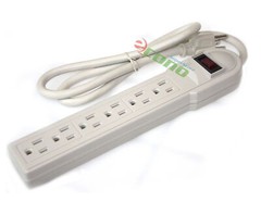 3FT 6 Outlet Power Strip Surge Protector AC125V 15A 60hz Plug AC Wall UL Listed