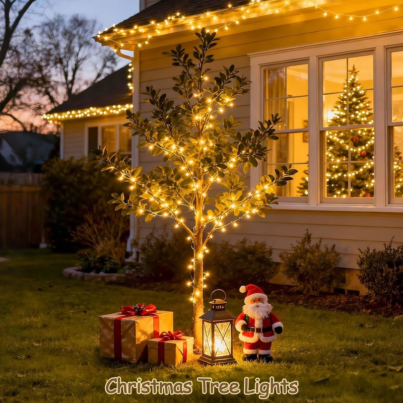 Warm White 8 Modes Christmas Tree Lights Plug in Connectable Fairy String Light gallery