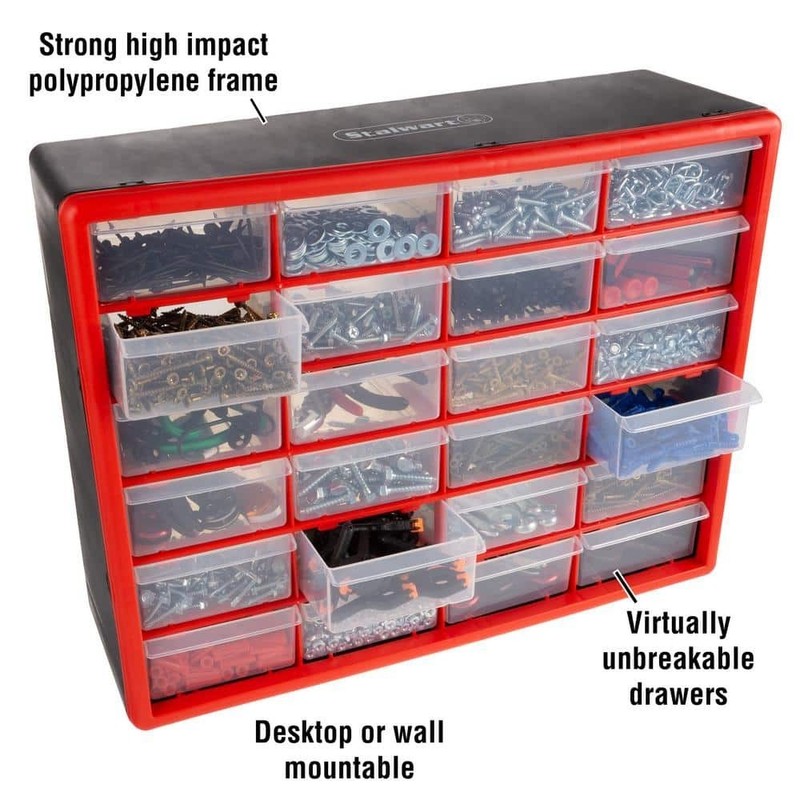 Multi-Purpose Storage Cabinet Small Part Organizer 24-Compartment Wall Mountable gallery