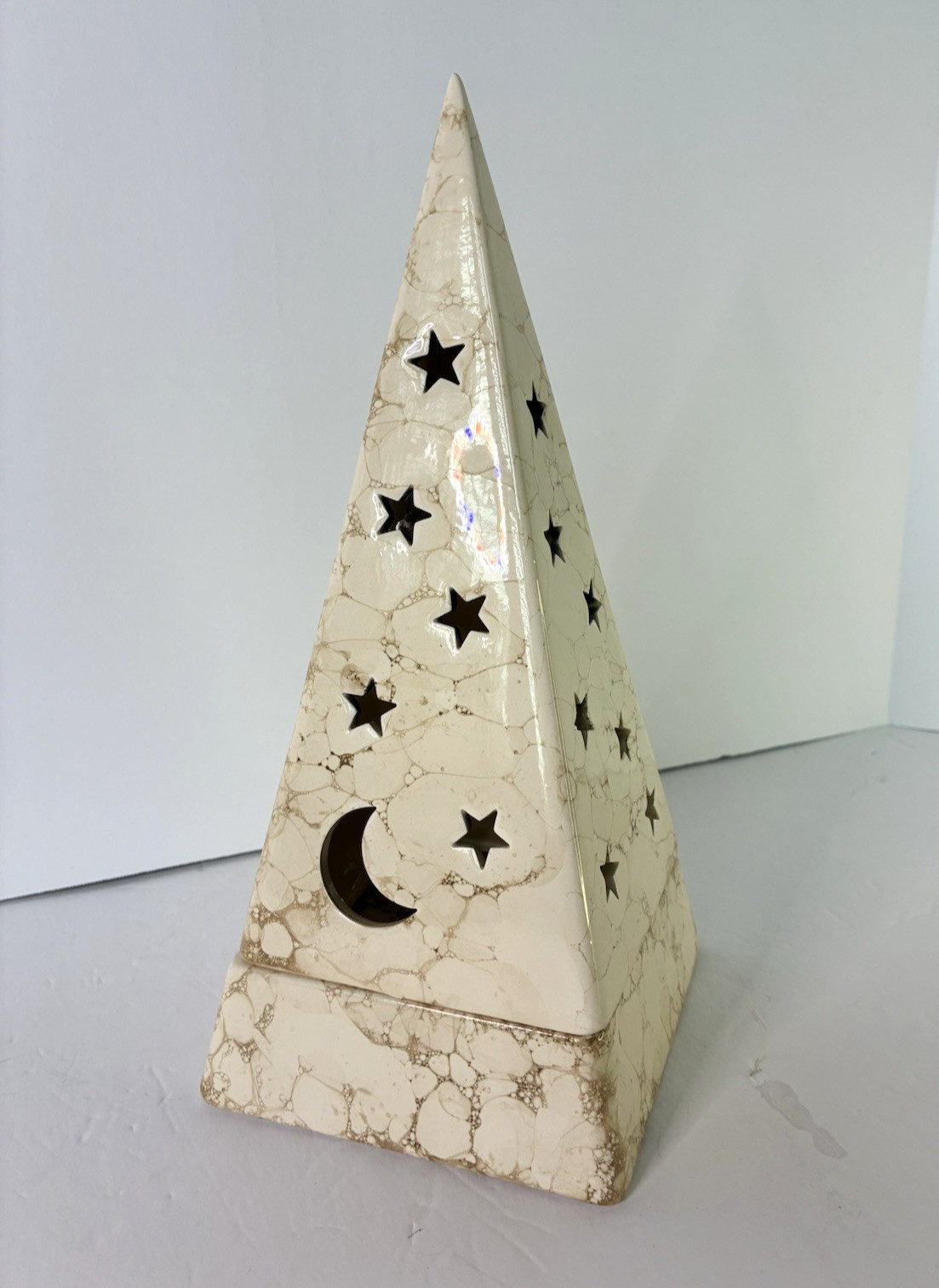 Party Lite Tealight Candle Holder Stars Moon Pyramid RETIRED P0161 Celestial gallery