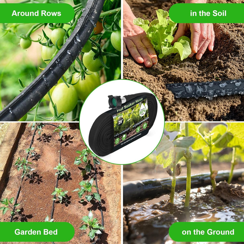 Flat Soaker Hose 15FT for Efficient Watering Tree - Durable Double Layer Design gallery