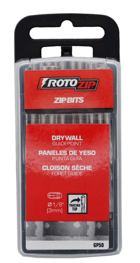 ROTOZIP GP50 1/8” 3mm Drywall Guidepoint Bits 50 PACK Control Cutting Of Drywall gallery