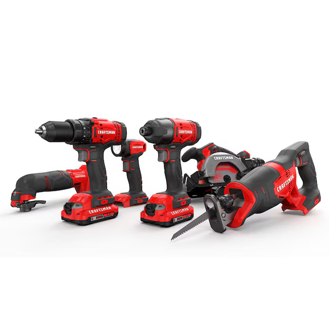 CRAFTSMAN CMCK601D2 V20 20-volt Max 6-Tool Power Tool Combo Kit with Soft Case gallery