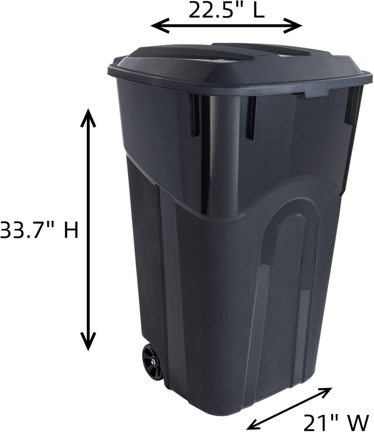 United Solutions 32 Gallon Wheeled Outdoor Garbage Can with Attached Snap Lock L gallery