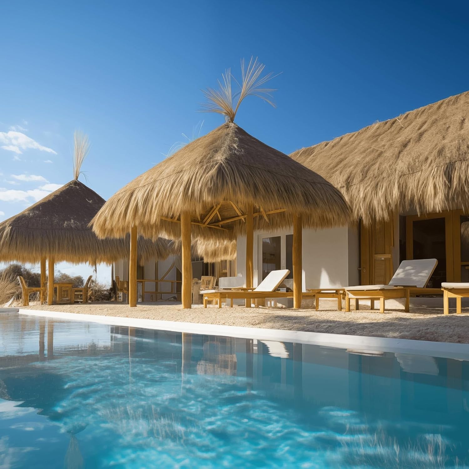 48"x16" Artificial Tiki Thatch Grass Roof Roll for Tiki Bar Decor gallery
