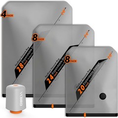 Vacbird Rechargeable Wireless Pump Travel Storage Bags Set – 20 Pack Portable Sp