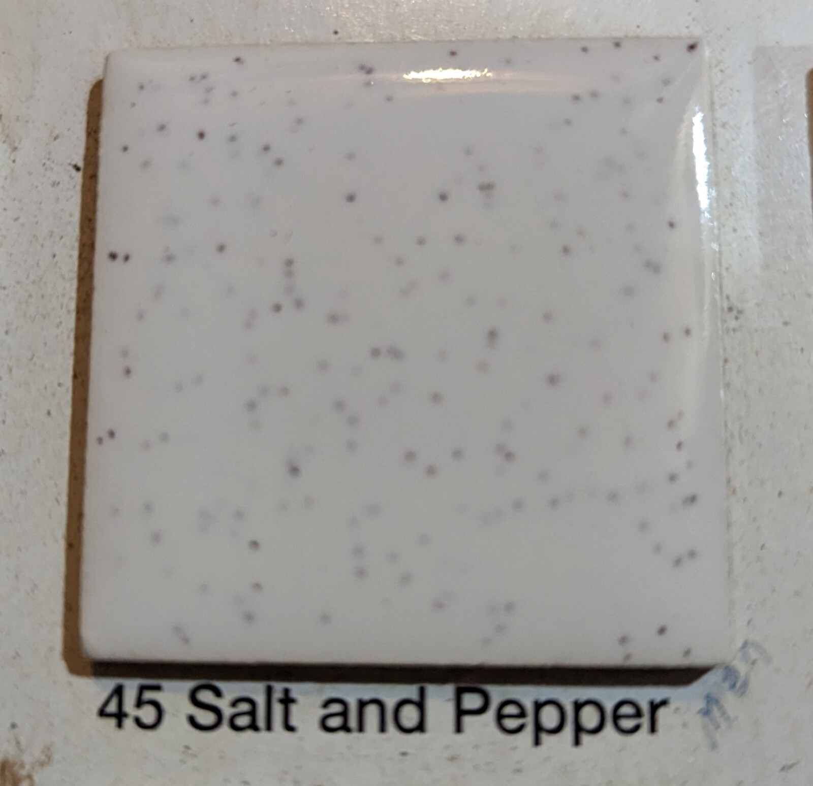 4 pcs American Olean 4 1/4" Ceramic Tile Salt & Pepper #45 Black Speckled Glossy gallery