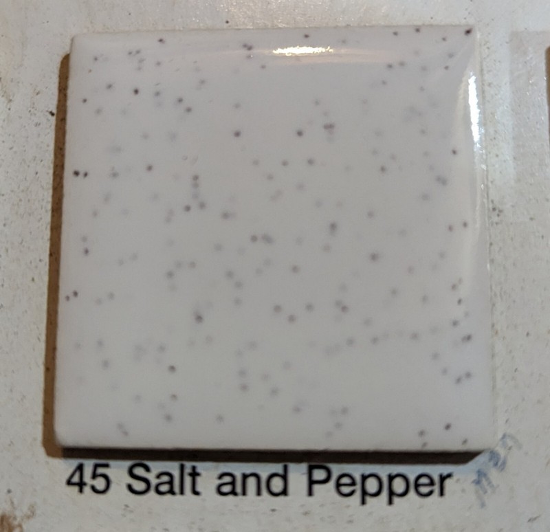 4 pcs American Olean 4 1/4" Ceramic Tile Salt & Pepper #45 Black Speckled Glossy gallery