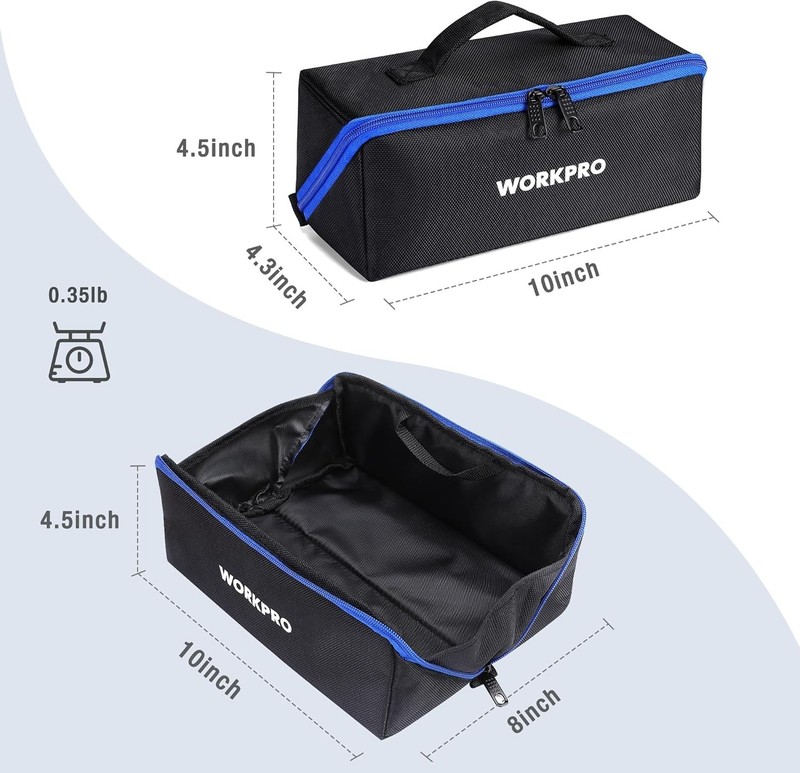 Versatile 10" Fabric Tool Bag with High-Quality Zippers for Easy Access gallery