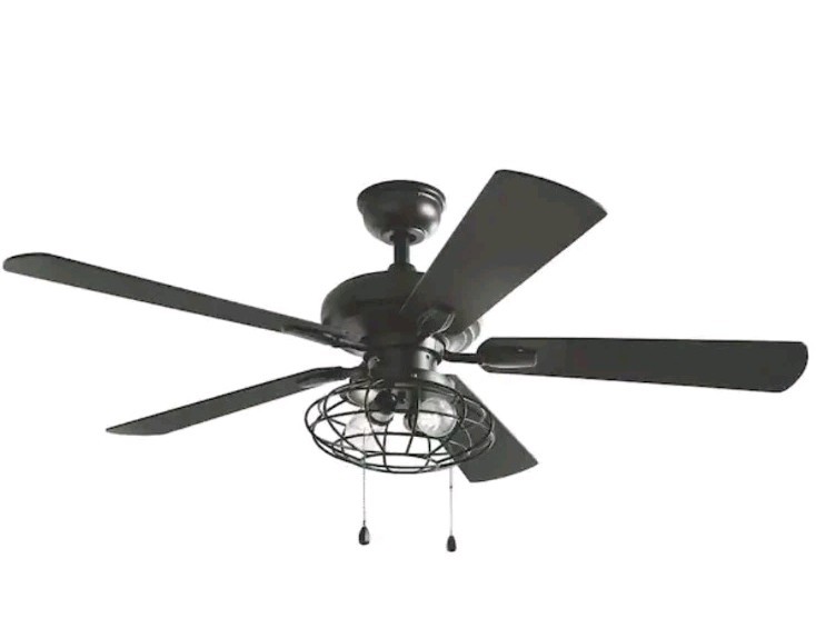Home Decorators Collection YG629A-MBK Indoor Ceiling Fan with Light - Matte... gallery