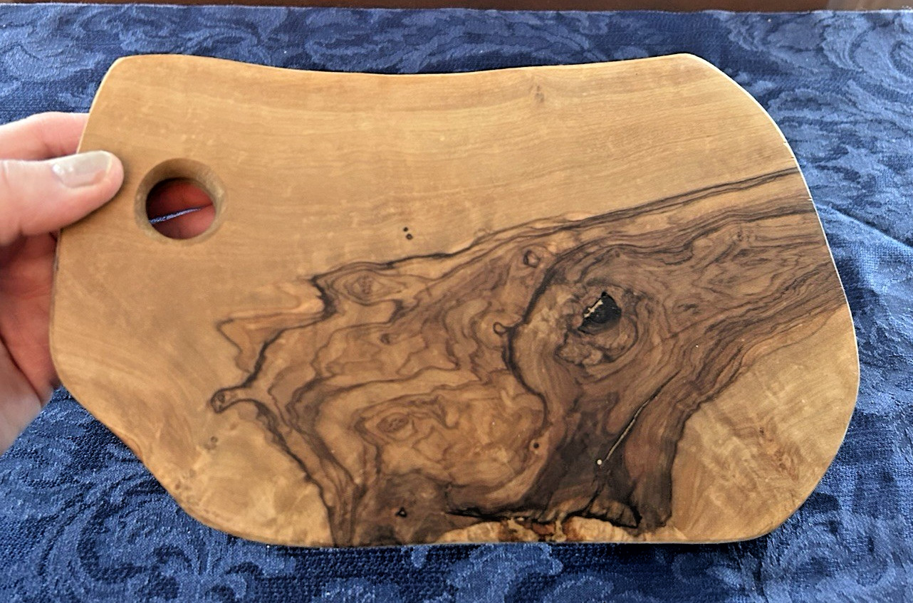 Live Edge Small Cutting Serving Board Free Form Olive Wood? 10.25"x6.5" gallery