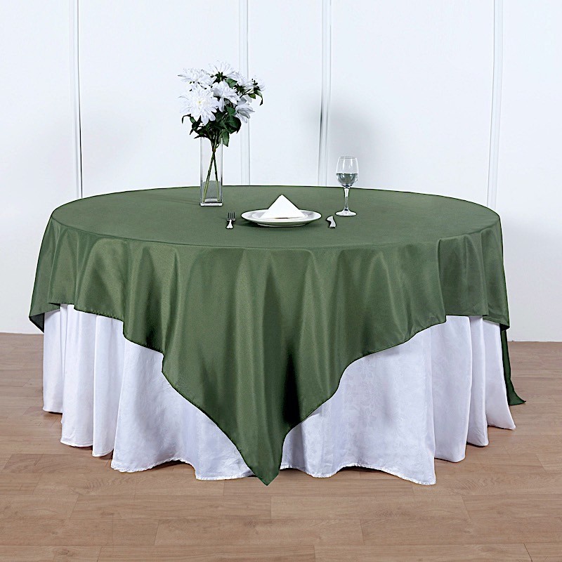 90" Moss Green SQUARE POLYESTER TABLECLOTH Wedding Catering Dinner Linens SALE gallery