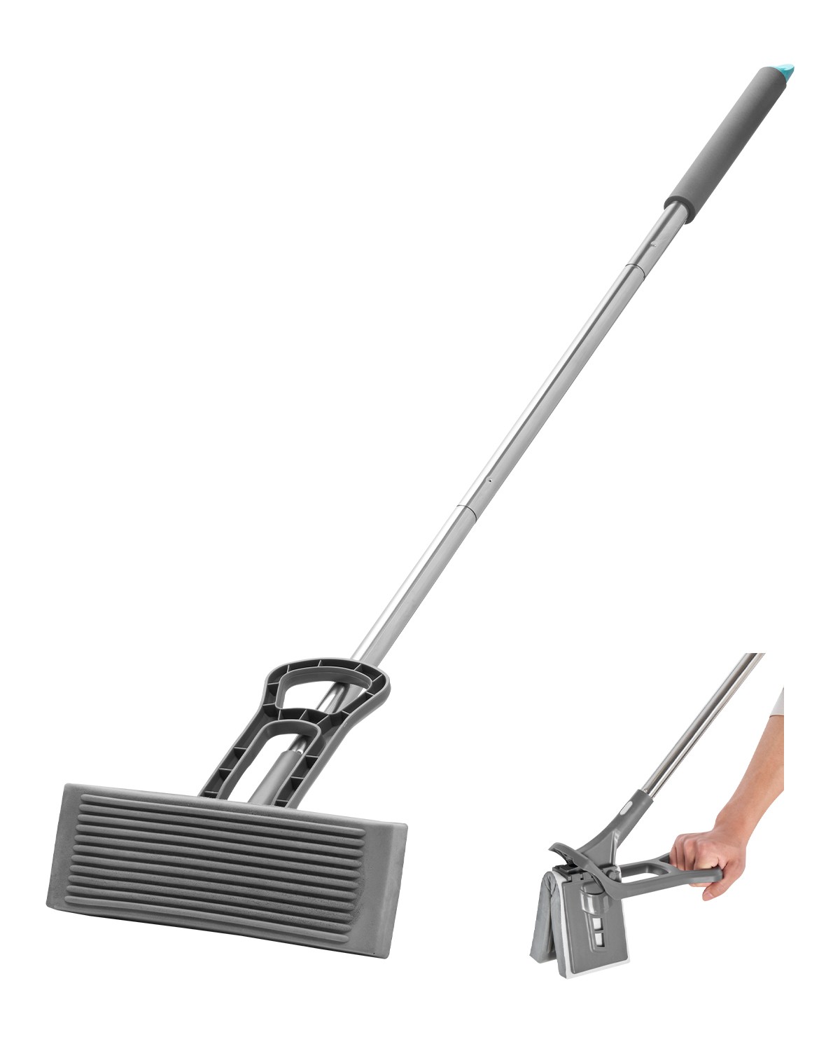 VEVOR High-Density PU Squeezing Sponge Mop with 1 Pcs Sponge Mop Replacement gallery