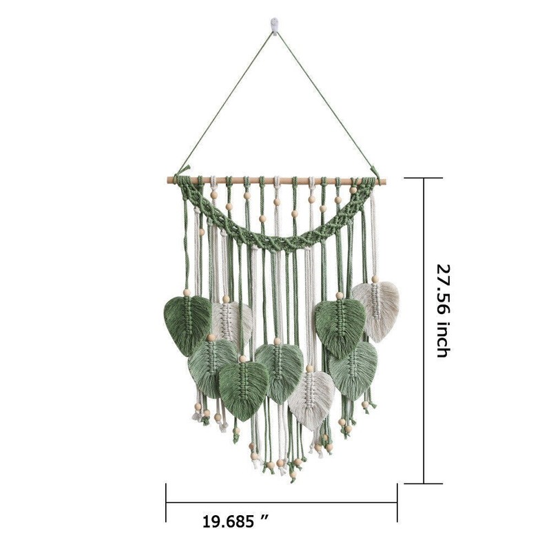 Handmade Leaf Macrame Wall Tapestry Bohemian Style Indoor Wall Art Ornament gallery