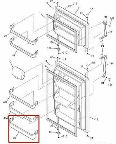 White ( Bottom ) Door Bin Compatible with Frigidaire Refrigerator 240338101 gallery