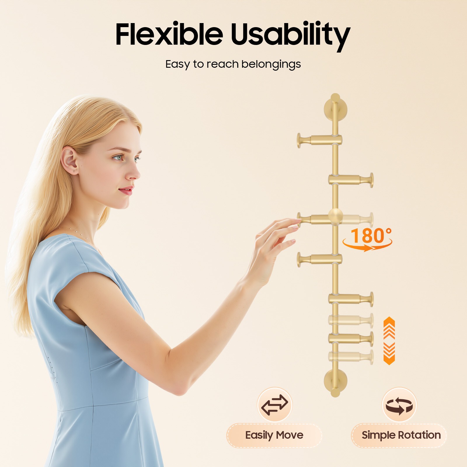 Wall Mounted Coat Rack Hat Clothes Hanger 6 Hooks Display 20kg/44.1lbs USA gallery