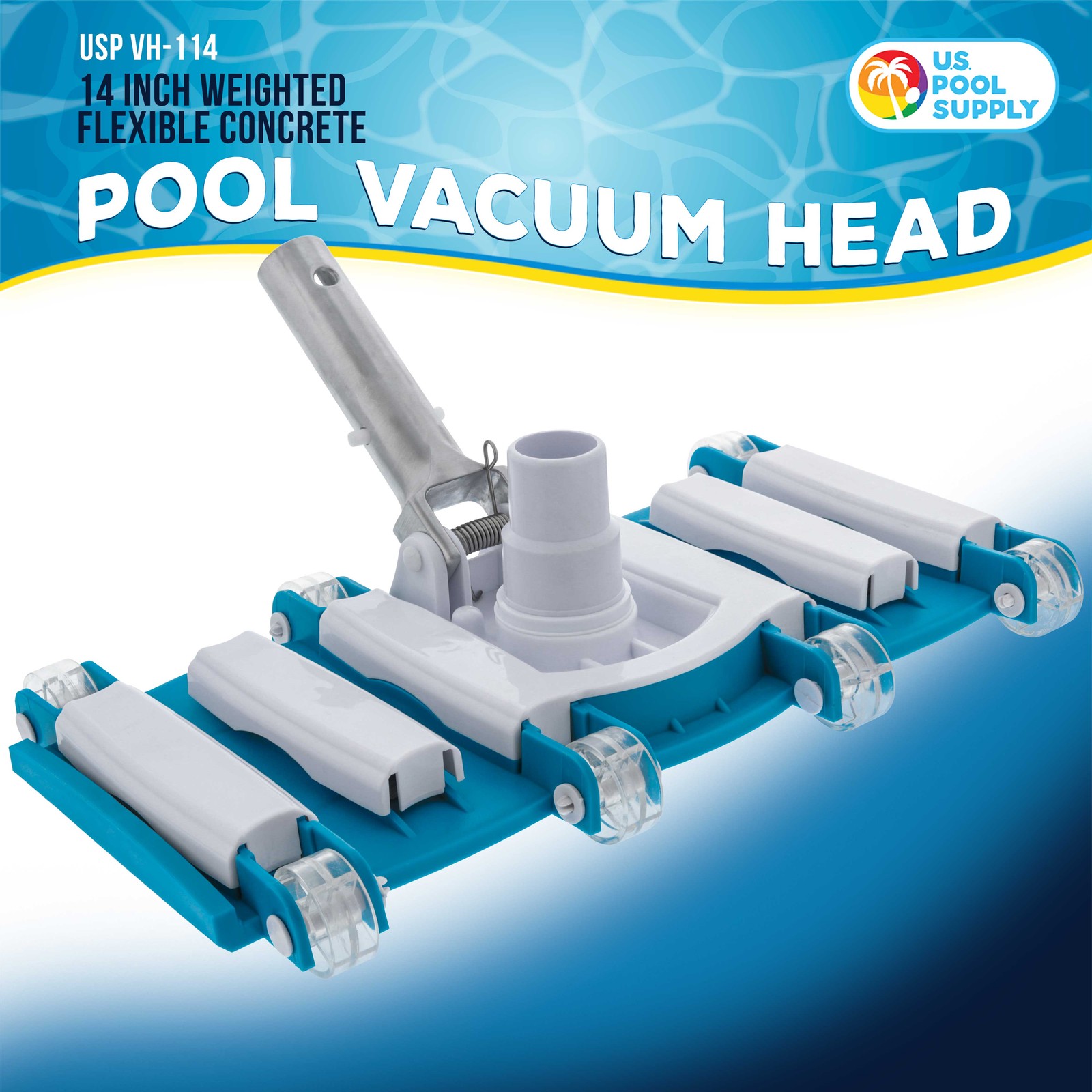 U.S. Pool Supply 14" Pool Vacuum Head, Flexible Weighted, Swivel Hose Connection gallery