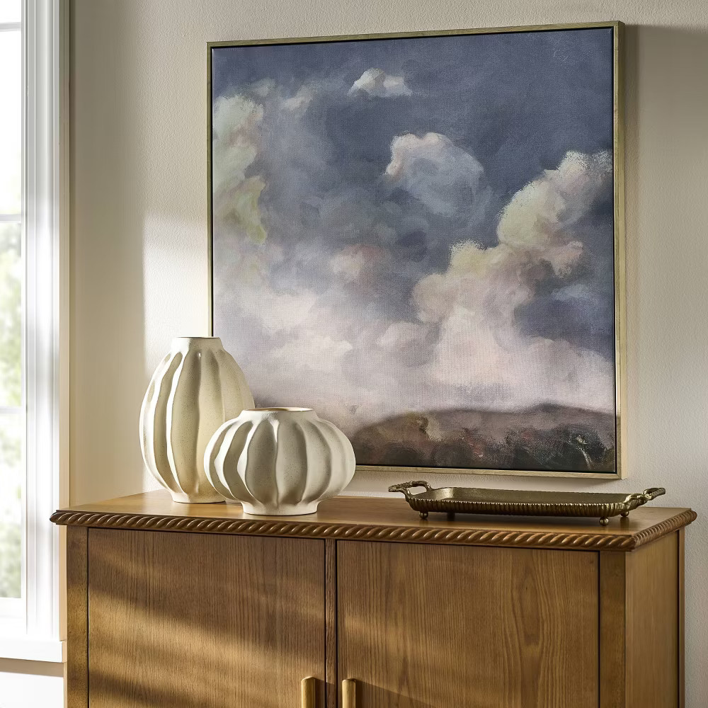 30"x30" Clouds Framed Canvas - Threshold designed with Studio McGee gallery