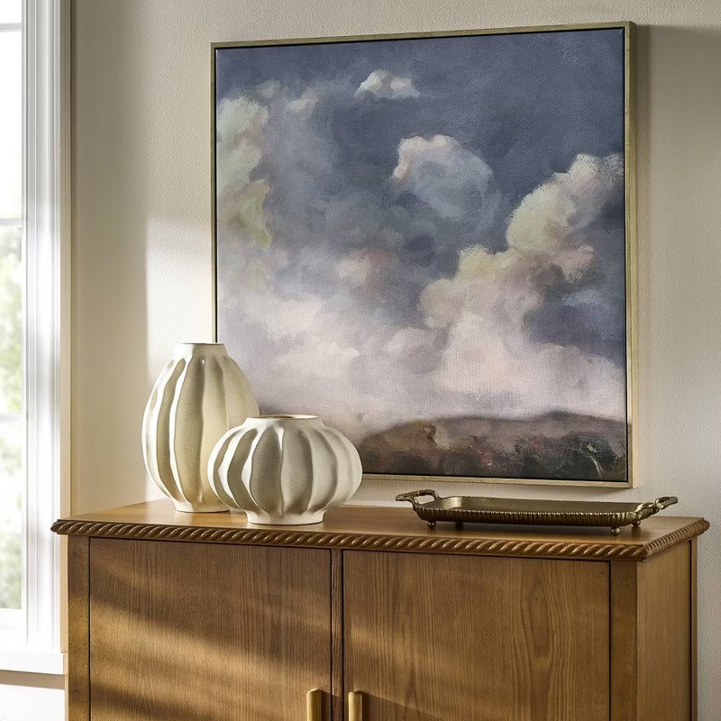 30"x30" Clouds Framed Canvas - Threshold designed with Studio McGee gallery