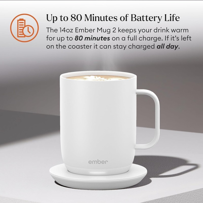Ember Temperature App Control Smart Mug 2, 14 Oz Heated Coffee Mug White gallery